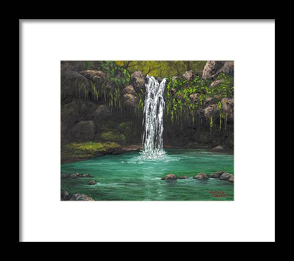 Landscape Framed Print featuring the painting Twin Falls 2 by Darice Machel McGuire