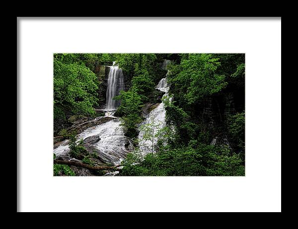 Twin Falls South Carolina Framed Print featuring the photograph Twin Falls South Carolina by Carol Montoya