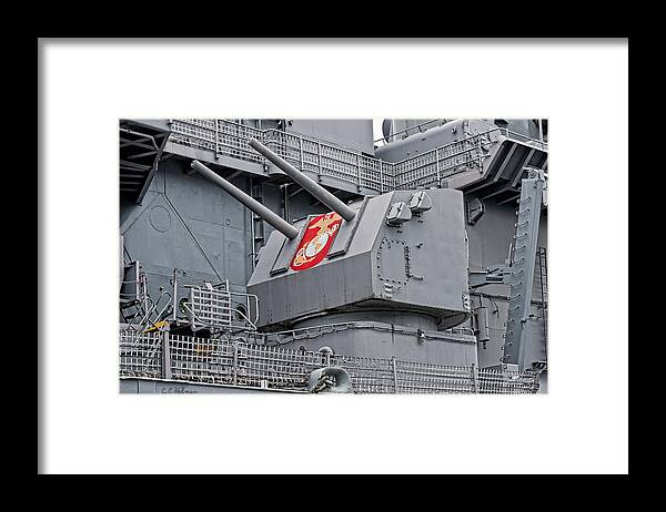 Uss Wisconsin Framed Print featuring the photograph Twin Fives by Christopher Holmes