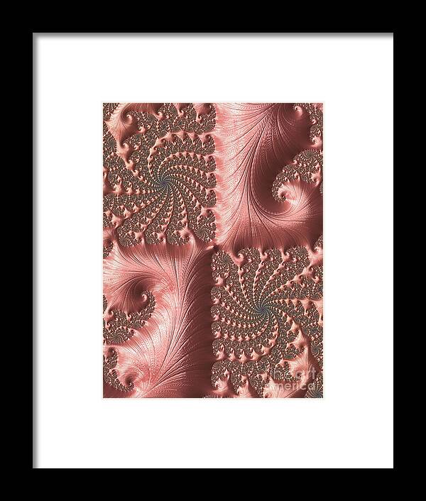 Fractal Framed Print featuring the digital art Twisted Coral by Elaine Teague