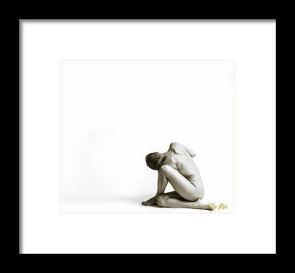 Models Framed Print featuring the photograph Twisted Figure on White by Rikk Flohr