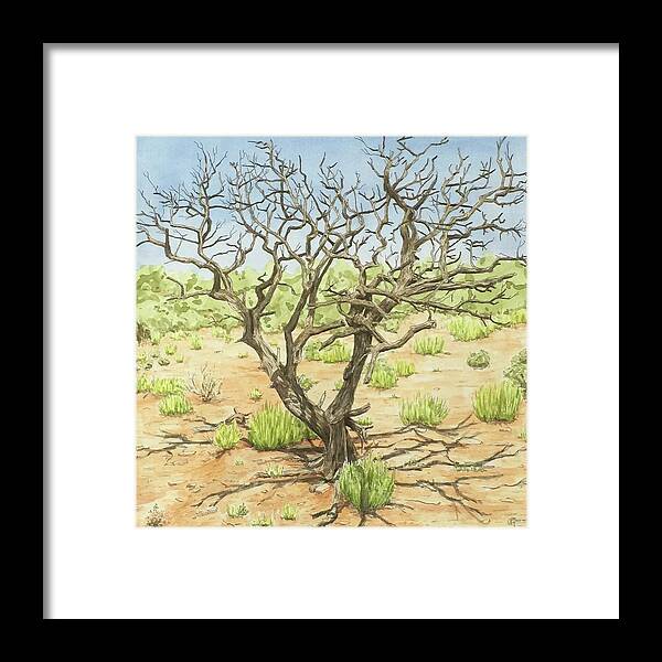 Desert Framed Print featuring the painting Twisted by Rick Adleman
