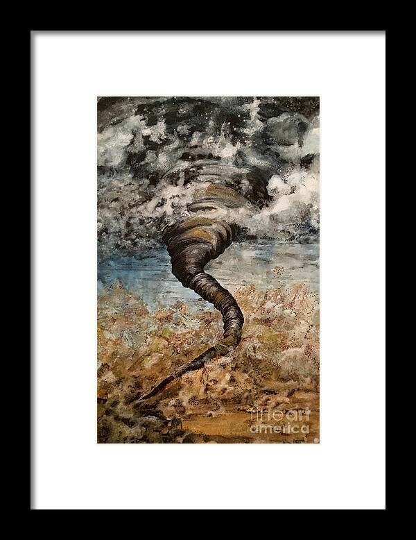  Tornado Framed Print featuring the painting Twister on the Colorado Plains by Mastiff Studios
