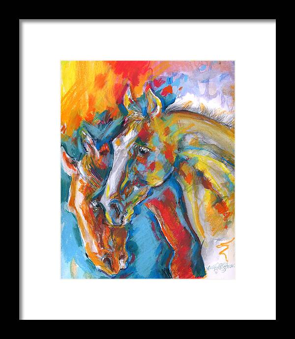 Equine Framed Print featuring the painting Two beauties by Mary Armstrong