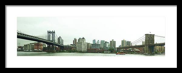 New York Framed Print featuring the photograph Two Bridges by Robert Knight