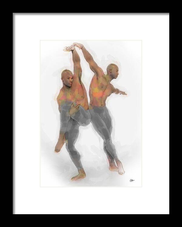 Two Dancers Framed Print featuring the painting Two dancers by Quim Abella