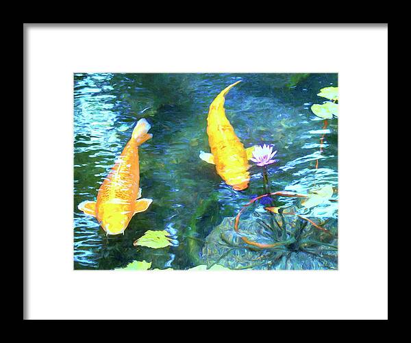 Koi Framed Print featuring the painting Two Koi by Dominic Piperata