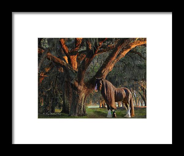 Equine Framed Print featuring the digital art Two Majestic Souls by Terry Kirkland Cook