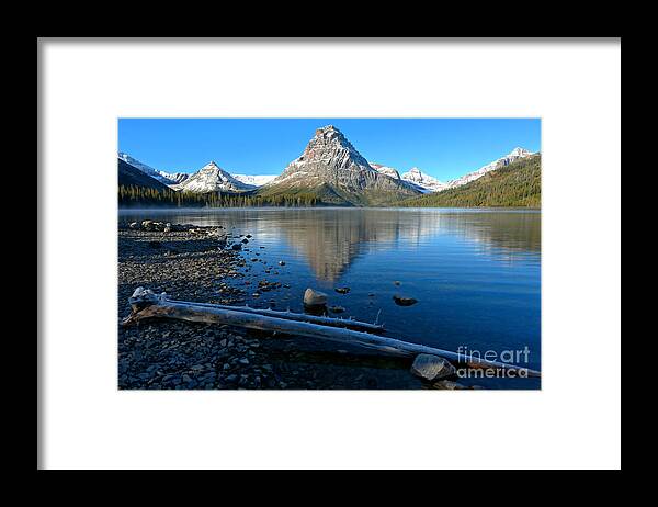 Two Medicine Framed Print featuring the photograph Two Medicine Drift Log by Adam Jewell