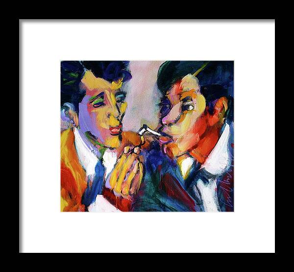Portraits Framed Print featuring the painting Two Men On A Match by Les Leffingwell