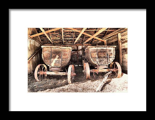 Old Framed Print featuring the photograph Two old wagons by Jeff Swan