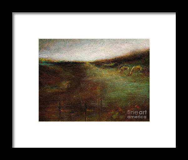 Landscapes Framed Print featuring the painting Two Palominos by Frances Marino