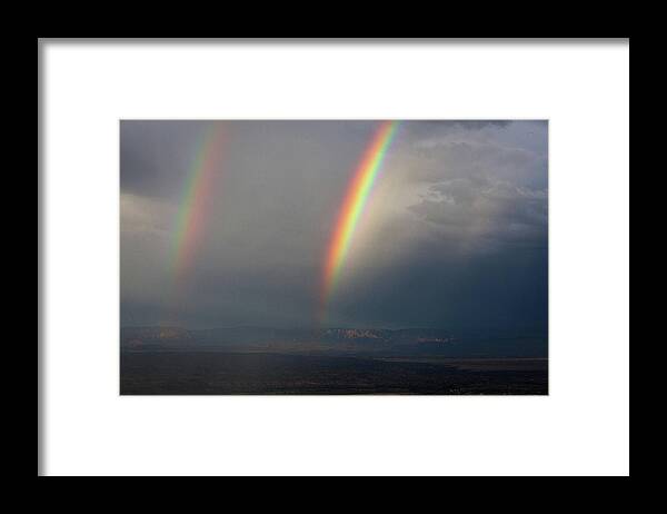 Storm Framed Print featuring the photograph Two Rainbows by Ron Chilston