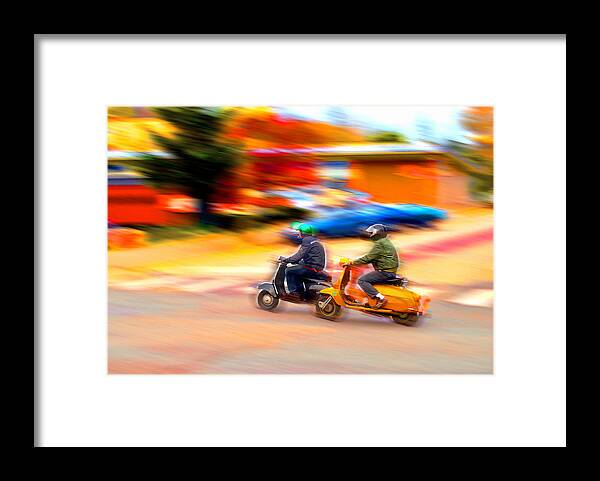 Vespa Framed Print featuring the photograph Two Scooters by Craig Perry-Ollila