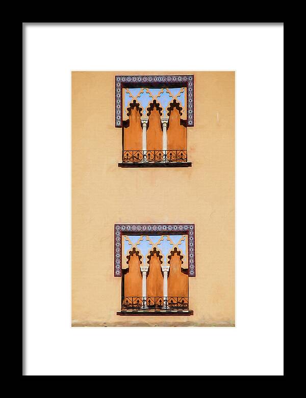 Arabic Framed Print featuring the photograph Two Windows of Cordoba by David Letts