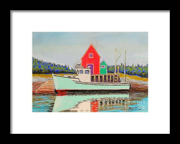 Pastels Framed Print featuring the pastel Typical Fishing Vessel Nova Scotia by Rae Smith