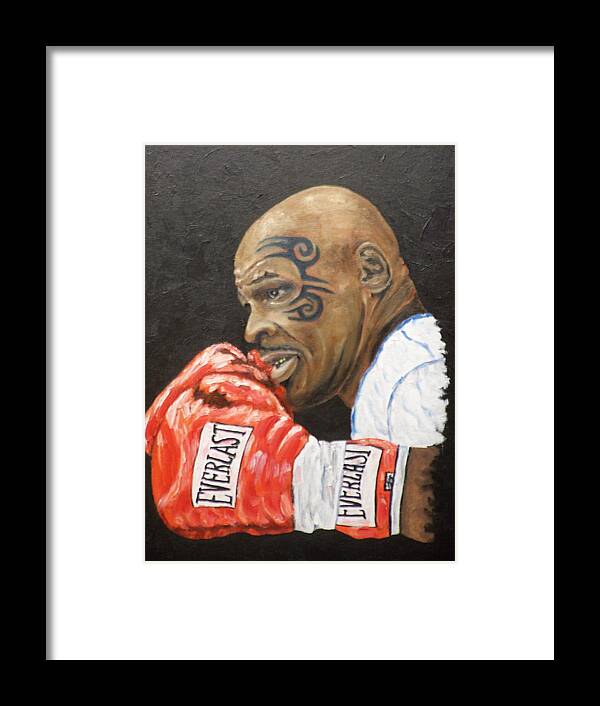 Boxer Framed Print featuring the painting Tyson by Charles Vaughn