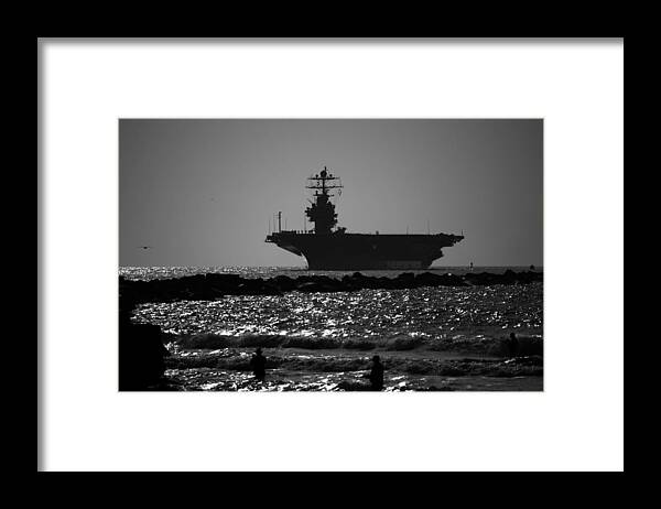 Carrier Framed Print featuring the photograph U S S Harry S Truman CVN75 by Wayne Higgs