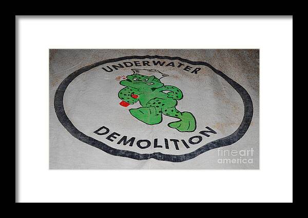 Underwater Demolition Team Flag Framed Print featuring the photograph UDT Frogman Flag by Lynda Dawson-Youngclaus