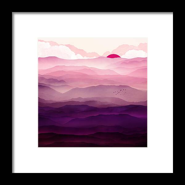 Violet Framed Print featuring the digital art Ultraviolet Day by Spacefrog Designs