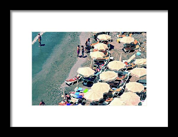 Beach Framed Print featuring the photograph Umbrellas on the Beach - Nerja by Mary Machare