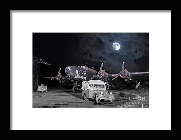 Handley Page Framed Print featuring the digital art Under a Bombers Moon by Airpower Art