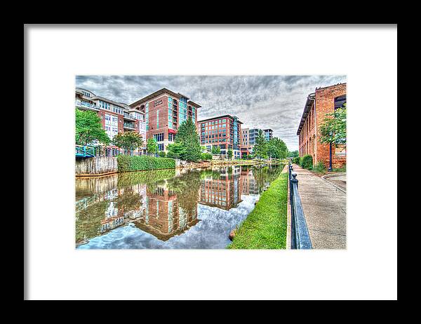 Greenville Framed Print featuring the photograph Doing Business on the Reedy River in Greenville by Blaine Owens