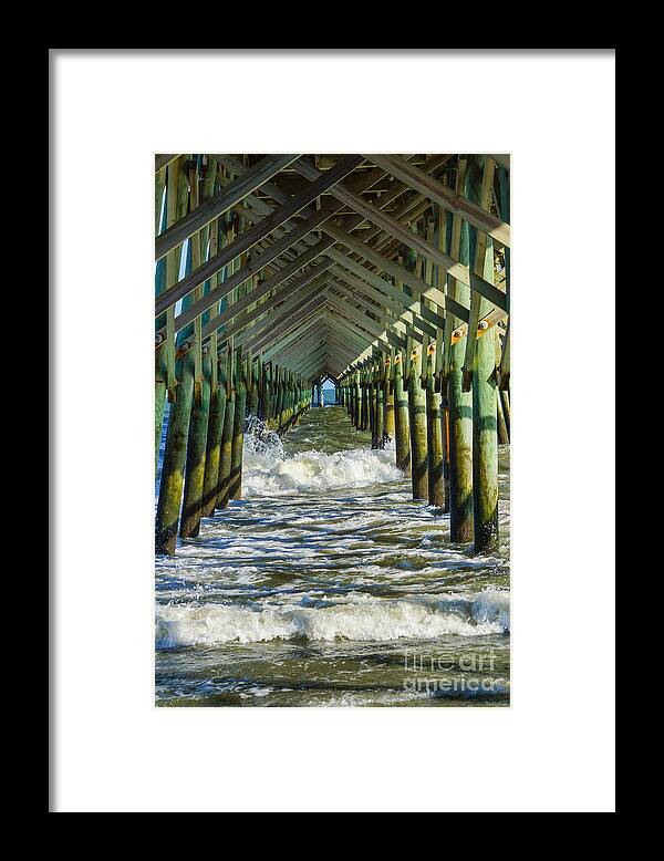 Folly Beach Framed Print featuring the photograph Under Folly Beach Pier by Jennifer White