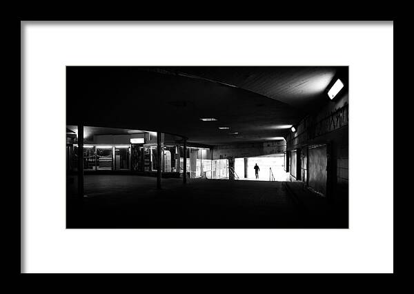 Alone Framed Print featuring the photograph Under the city - Stockholm, Sweden - Black and white street photography by Giuseppe Milo