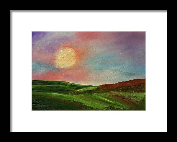 Sunrise Framed Print featuring the painting Under the Fog 29 by Cheryl Nancy Ann Gordon