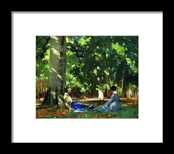 George Henry Framed Print featuring the painting Under the Greenwood Tree by Celestial Images