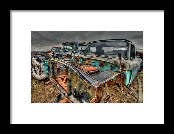 Salvage Yard Framed Print featuring the photograph Under the Hood by Craig Incardone