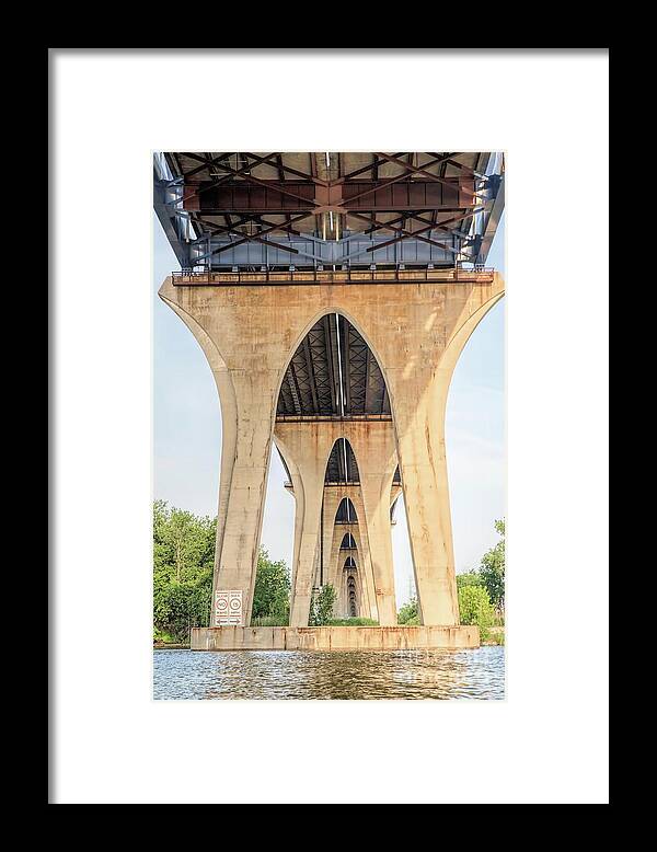 Bridges Framed Print featuring the photograph Under the Leo Frigo Bridge Green Bay by Nikki Vig