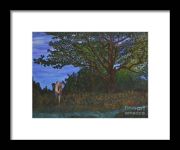 Oak Framed Print featuring the painting Under the Oak Tree by Aicy Karbstein