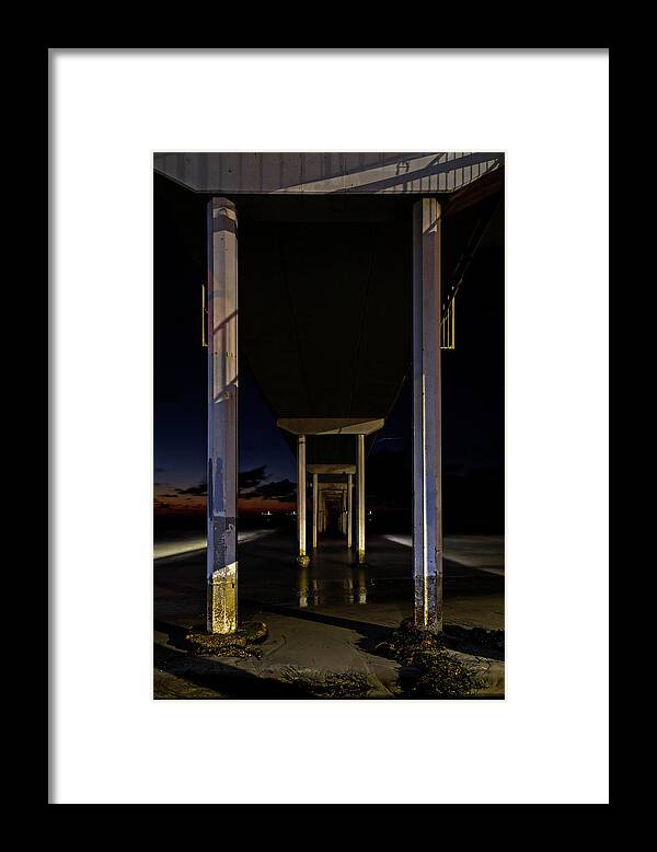 2017 Framed Print featuring the photograph Under the Ocean Beach Pier at Sunste by James Sage