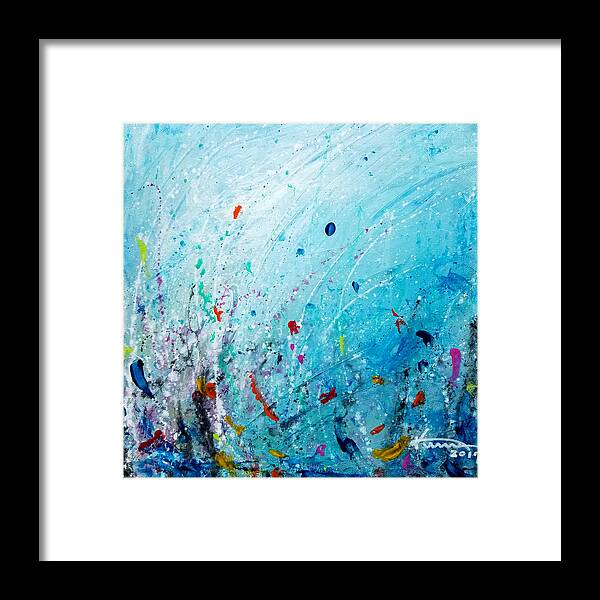 Under The Sea Framed Print featuring the painting Under the Sea by Kume Bryant