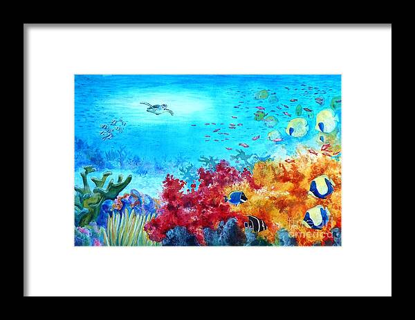 Underwater Framed Print featuring the painting Under the Sea by Petra Burgmann