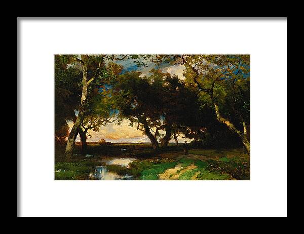 Thomas Moran Framed Print featuring the painting Under the Trees by Thomas Moran