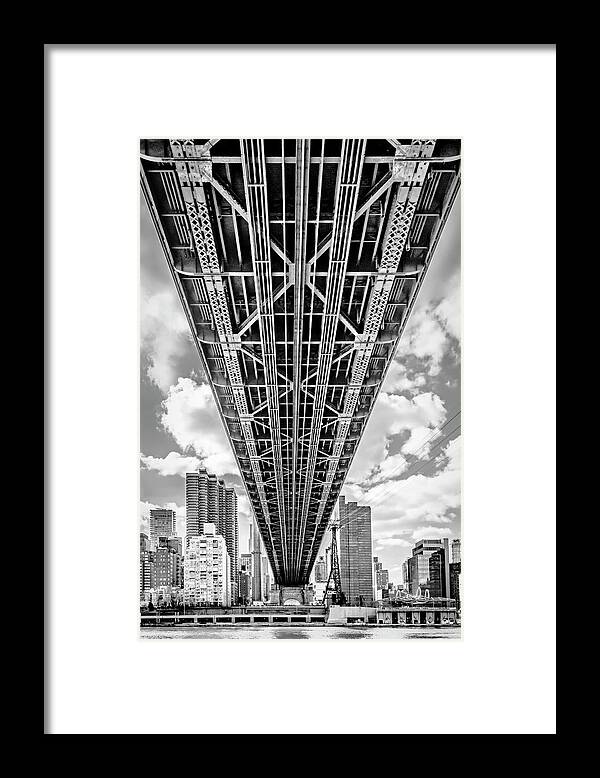 Queensboro Bridge Framed Print featuring the photograph Underneath The Queensboro Bridge by Susan Candelario