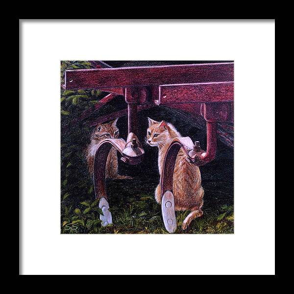 Cats Framed Print featuring the painting Understudy by Susan Sarabasha