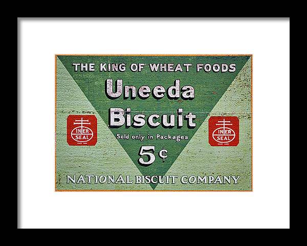Roanoke Framed Print featuring the photograph Uneeda Biscuit Vintage Sign by Stuart Litoff