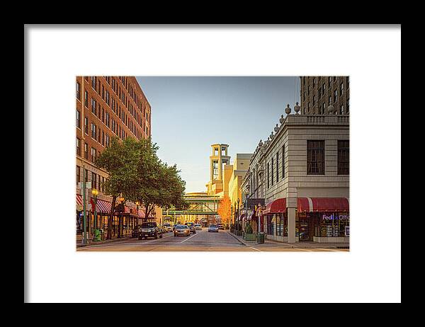Memphis Tennessee Framed Print featuring the photograph Union and Third - Memphis Street Scene by Barry Jones