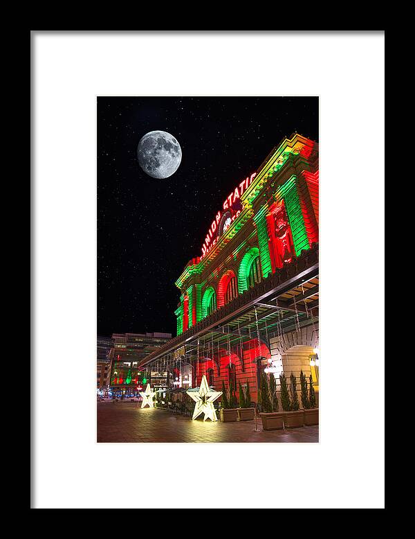 Moon Framed Print featuring the photograph Union Station Nights by Darren White