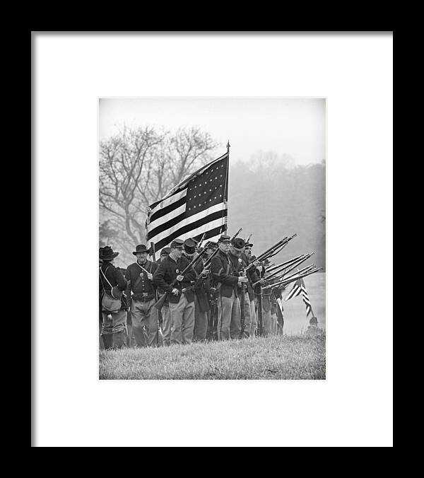 Civil War Framed Print featuring the photograph Union Troops by Alan Raasch
