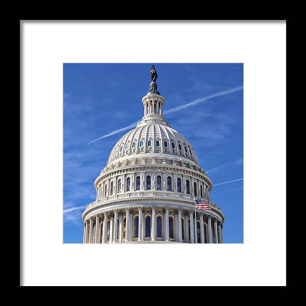 Photo Designs By Suzanne Stout Framed Print featuring the photograph United States Capitol Dome by Suzanne Stout