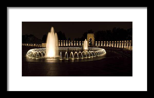 world War Ii Memorial Framed Print featuring the photograph United States National World War II Memorial in Washington DC by Brendan Reals