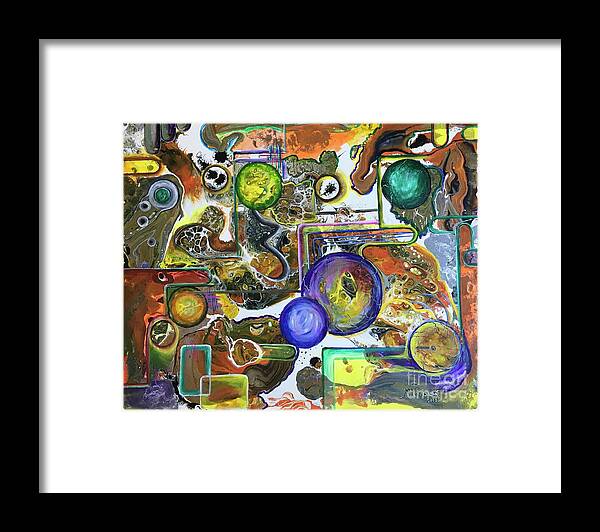 Abstract Painting Framed Print featuring the painting Universe by Maria Karlosak