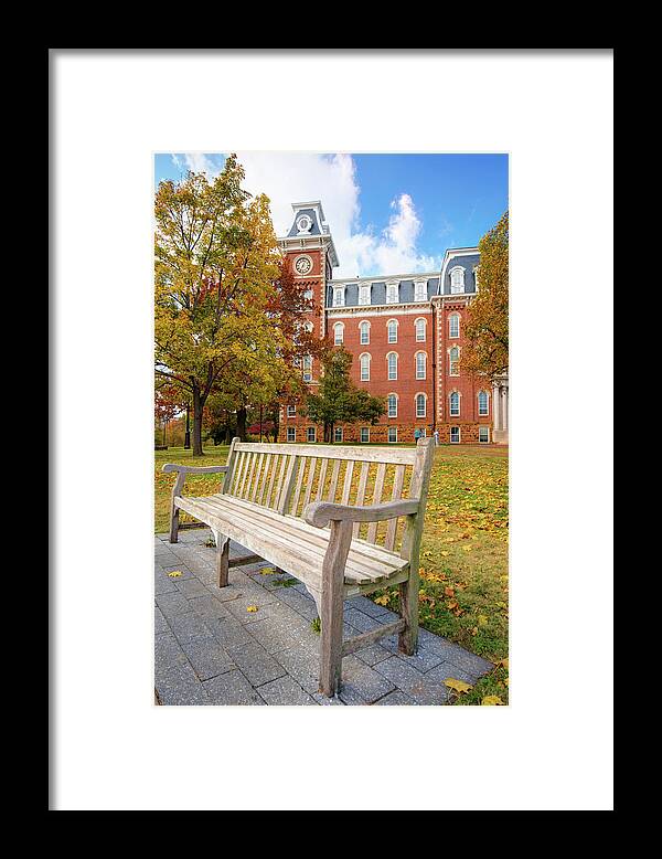 Arkansas Campus Framed Print featuring the photograph Historic Autumn View In Fayetteville Arkansas by Gregory Ballos