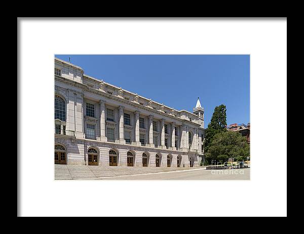 Wingsdomain Framed Print featuring the photograph University of California Berkeley Historic Ide Wheeler Hall South Hall and The Campanile DSC4064 by Wingsdomain Art and Photography