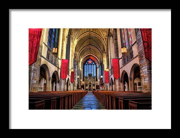 Chicago Framed Print featuring the painting University of Chicago Rockefeller Chapel by Christopher Arndt